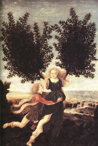 unknow artist Apollo and Daphne - Tempera on wood